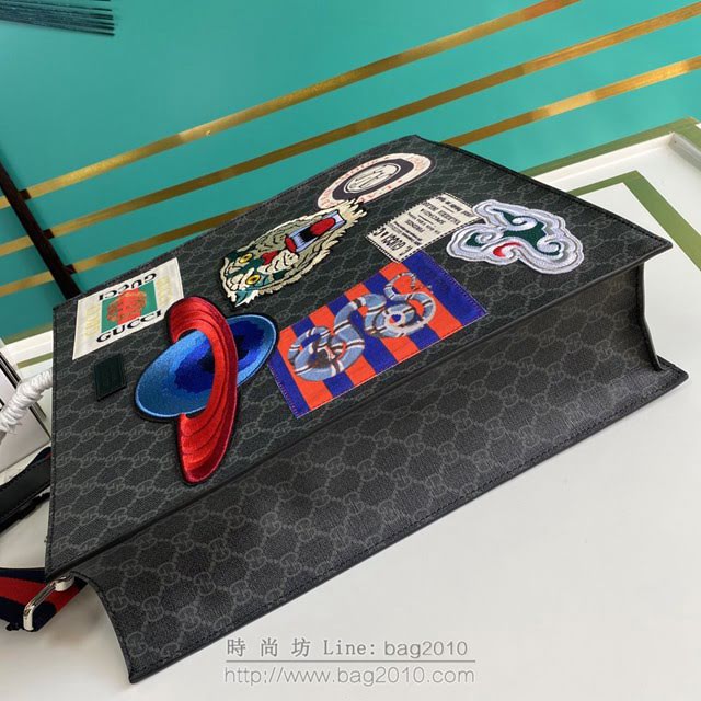 Gucci古馳包包 G家新款男包 495559 古奇克刺繡男士手提袋 gdj1440